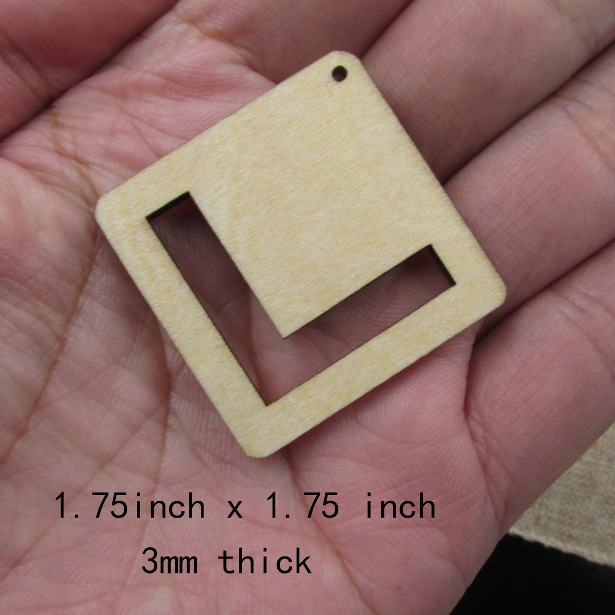 10pcs 1.75 inch Unfinished Wooden Blanks Square Macrame DIY Jewellery Dangle Earrings Parts Findings Accessories Supplies