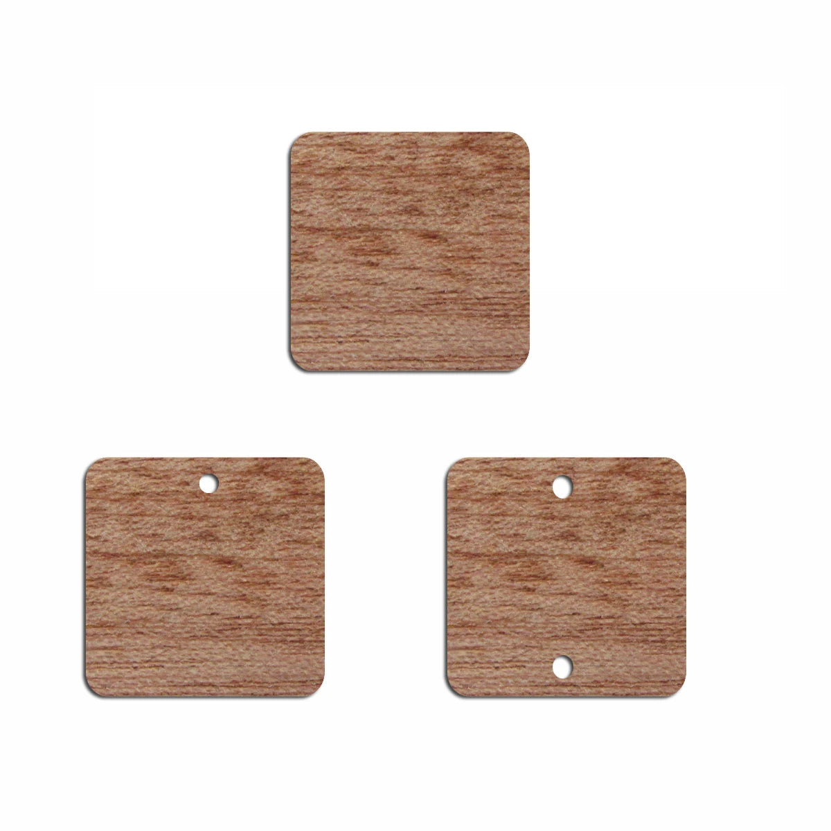 6pcs Unfinished 1 inch Blank Wooden Geometric Square Charms Earring Connector Pendant for Jewelry Making DIY Crafting
