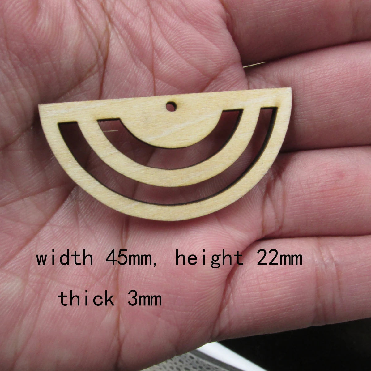 10pcs 1.75 inch Unfinished Wooden Blanks Geometric Half Circle Macrame DIY Earrings Parts Findings Accessories Supplies