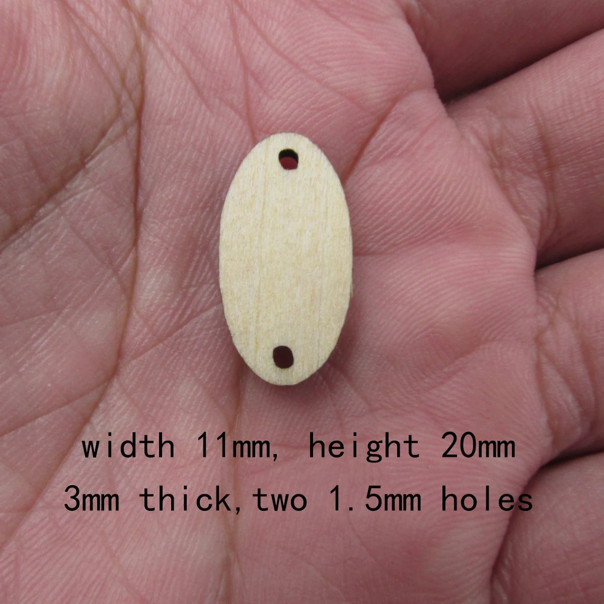 10 Pcs Unfinished Blank Wooden Geometric Oval Loop Shape Cutout Plywood Connector Jewelry Finding Supplies For Earrings