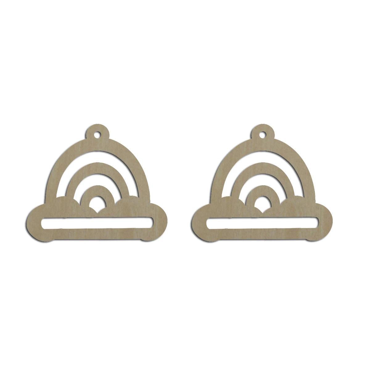 10pcs Unfinished Wood Blank Rainbow Cloud Shape Macrame Earring Part Findings Wholesale For DIY Jewelry Making