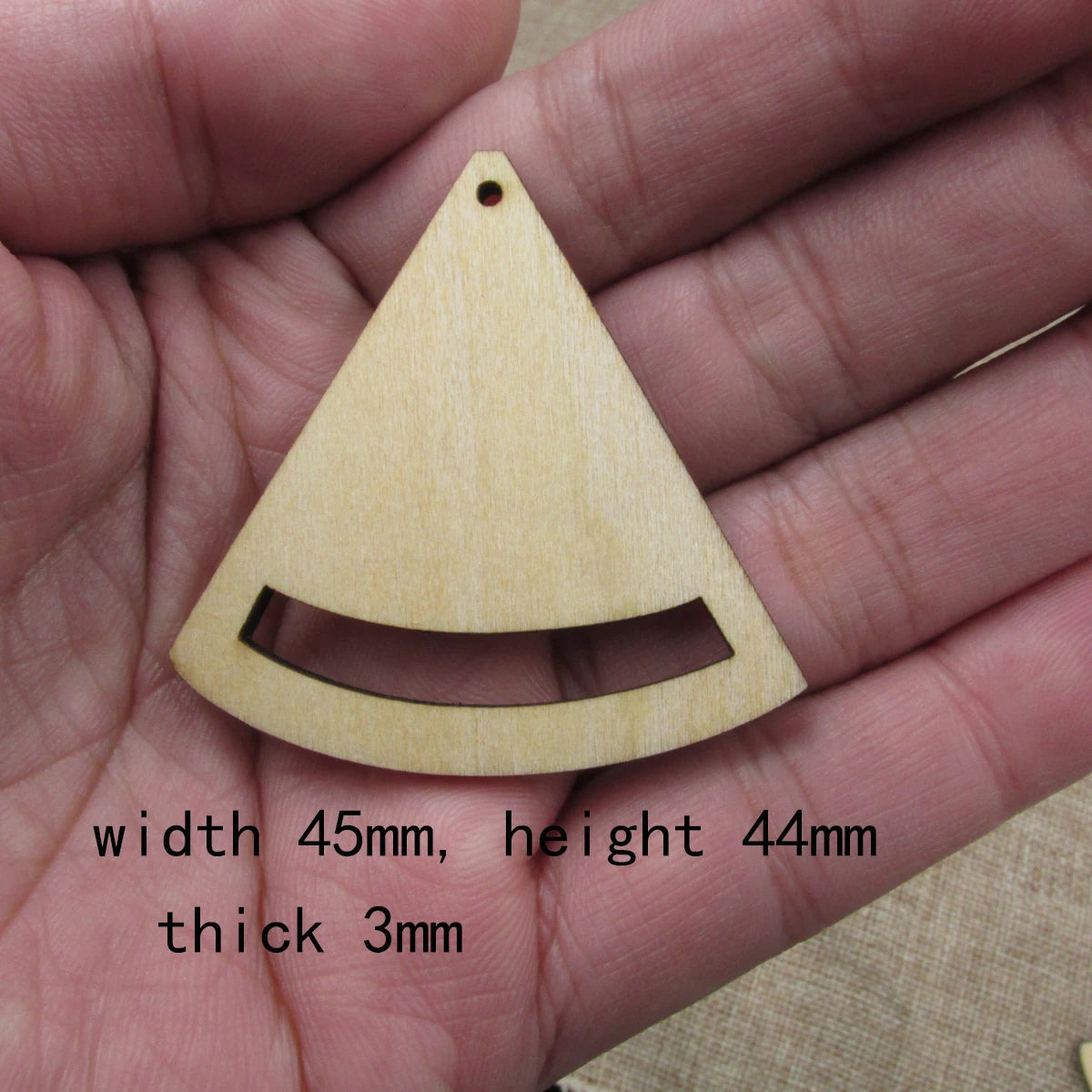 10pcs 1.75 inch Unfinished Wooden Blanks Geometric Triangle Fan Macrame DIY Earrings Parts Findings Accessories Supplies