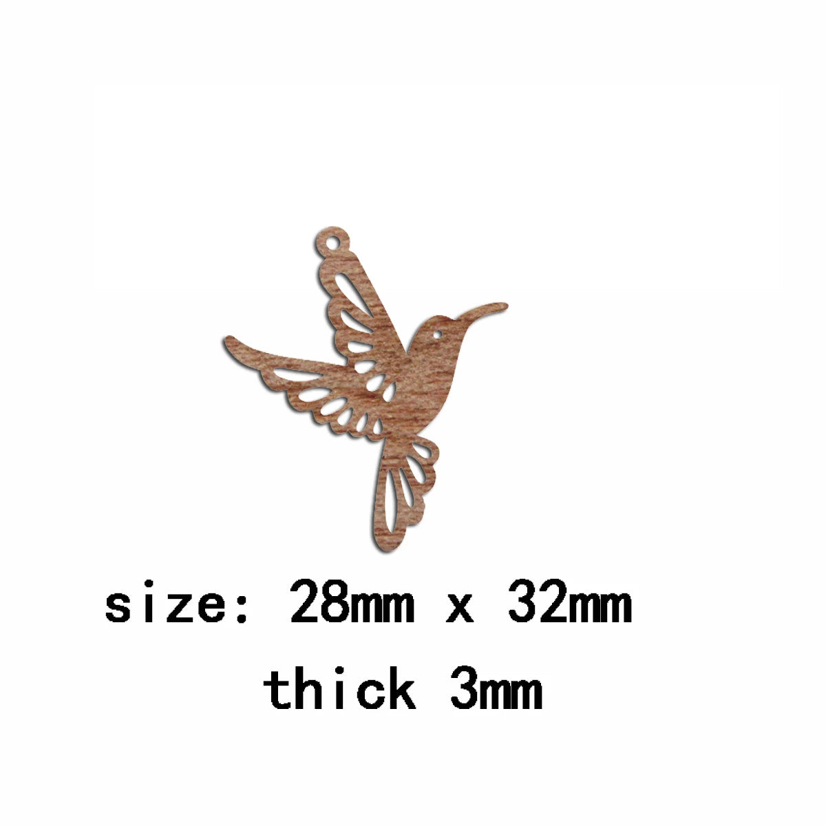6pcs Unfinished Wood Hummingbird Charm for Jewelry Making Bulk Earring Pendant  Bracelet Necklace Accessories Diy Craft Supplies