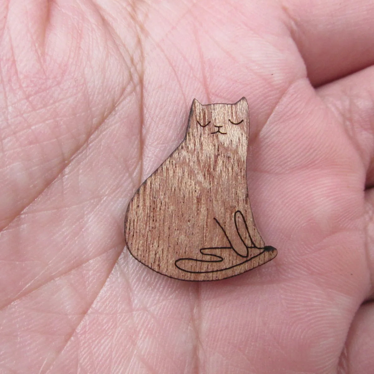 Unfinished Blank Wood Geometric Animal Cute Cat Head Parts Accessory For Brooches Enamel Pin Necklace Jewelry Diy Making