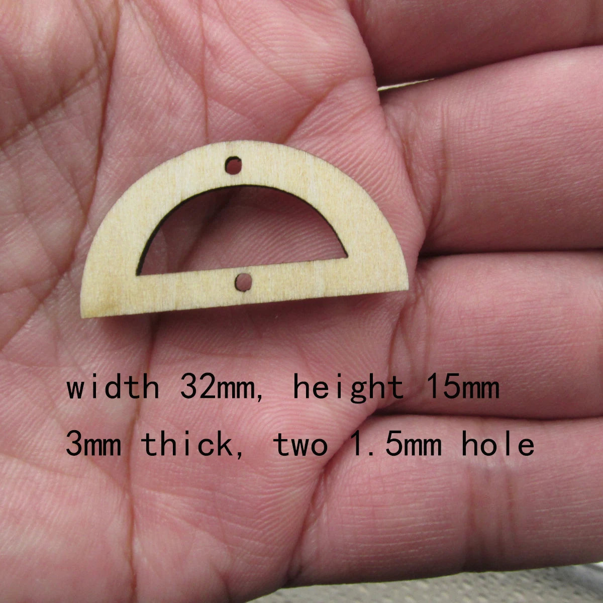 10 Pcs Unfinished Blank Wooden Half Circle Shape Cutout Plywood Connector Jewelry Finding Supplies For Earrings