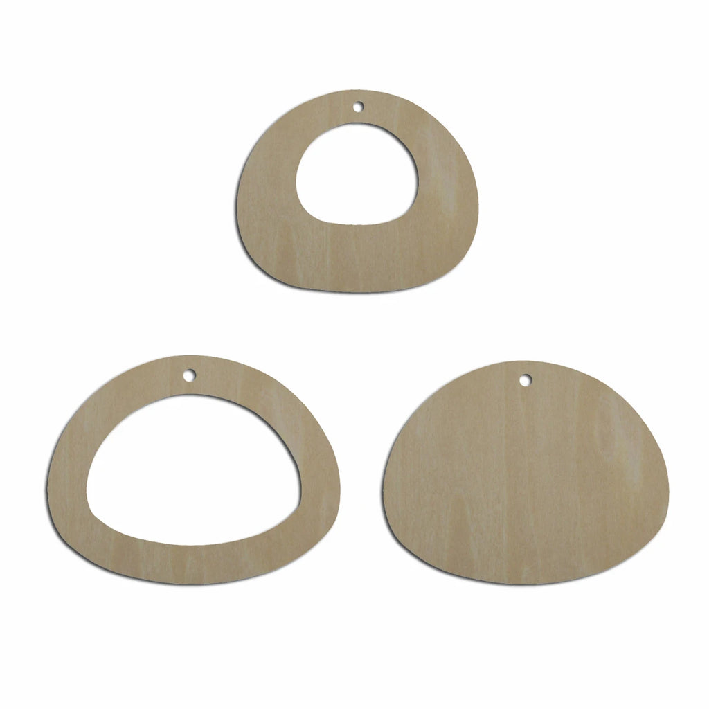 10pcs Laser Cut Unfinished Blank Wood Stone Cutout Shape Earring Pendant Jewelry Charm Finding