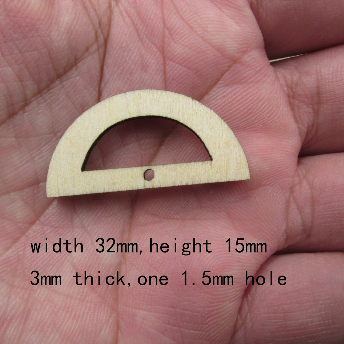 10 Pcs Unfinished Blank Wooden Half Circle Shape Cutout Plywood Connector Jewelry Finding Supplies For Earrings