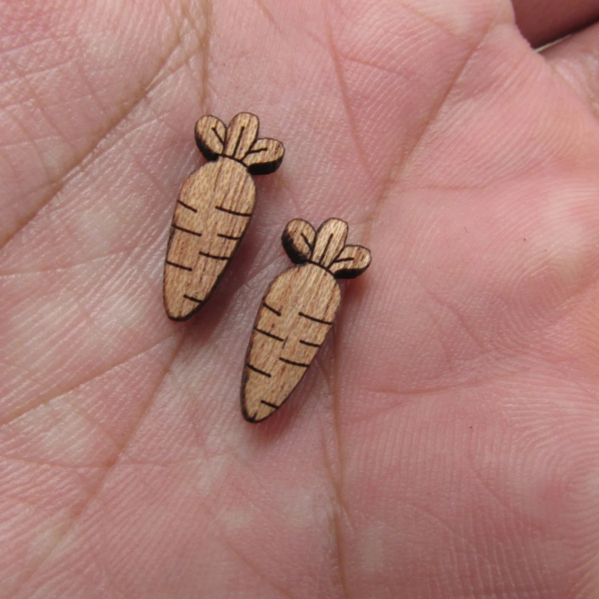 5 Pair Unfinished Blank Easter Wooden Bunny Rabbit Carrot Eggs Cabochon Wood Shape Cutouts For DIY Craft Earring Stud