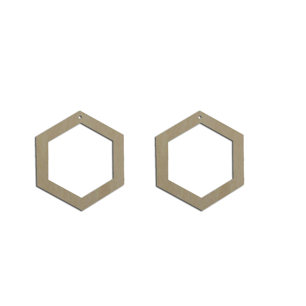 10pcs Unfinished Wood Blanks Geometric Hexagon Shape Macrame Earring Part Findings  For DIY Jewelry Making