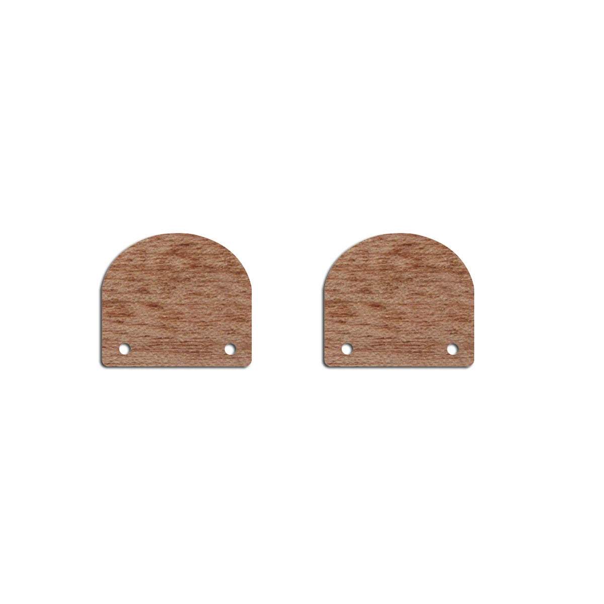 6pcs Unfinished Blank Wooden Domed Stud Connector Solid Wood D Semicircle Post for Women Female Jewelry Making DIY Crafting