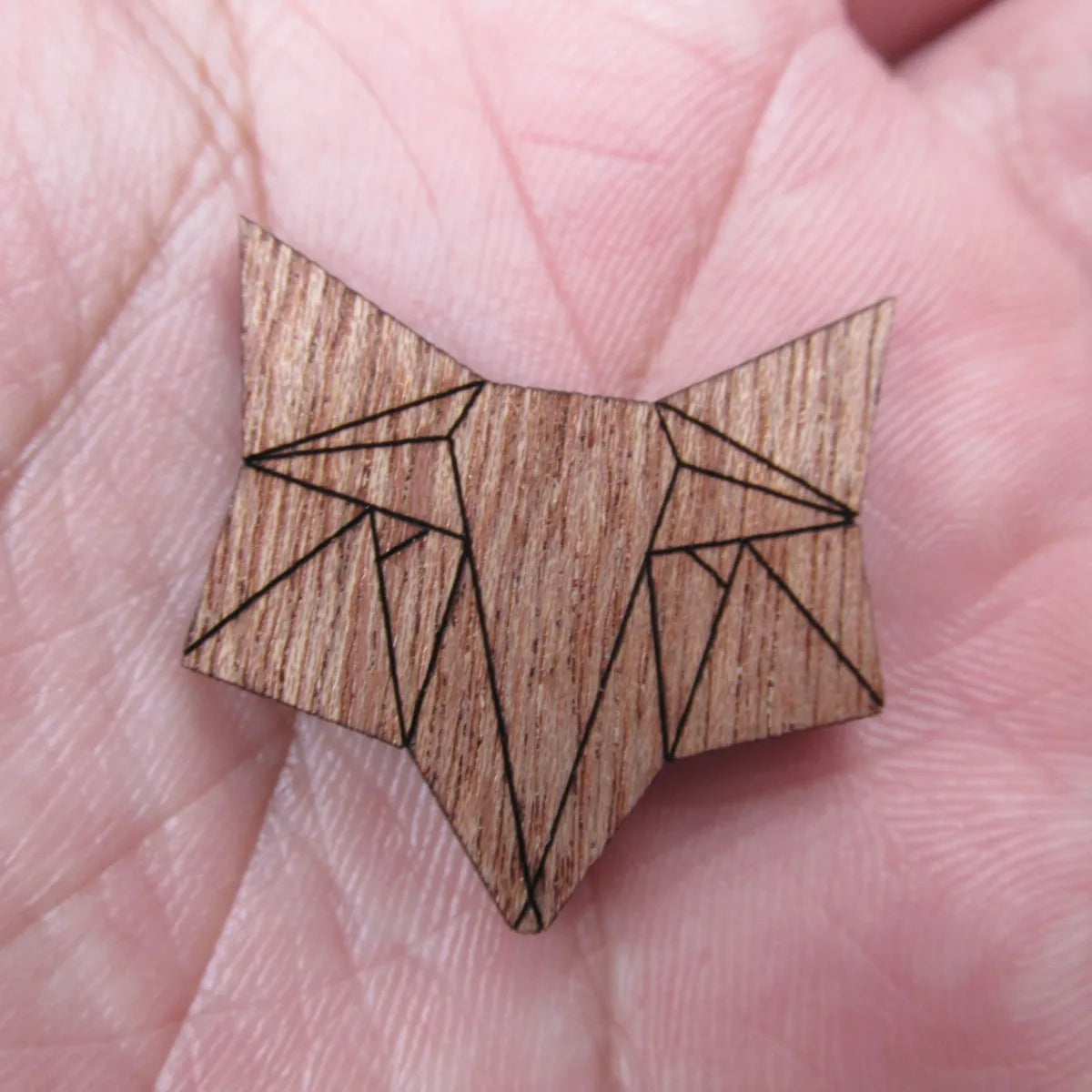 Unfinished Blank Wooden Geometric Animal Fox Head Accessory For Brooches Enamel Pin Necklace Jewelry DIY Handmade