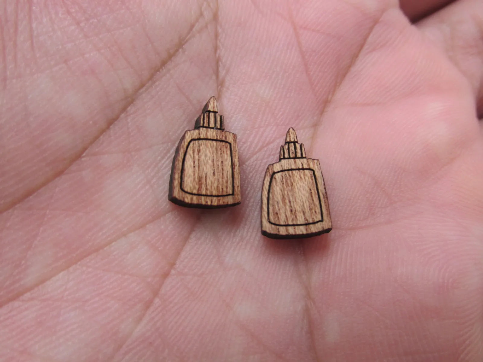 5 Pair Back to School Unfinished Blank Wood Cabochon Book Bag Wooden Cutout Shape For DIY Earrings Supplies