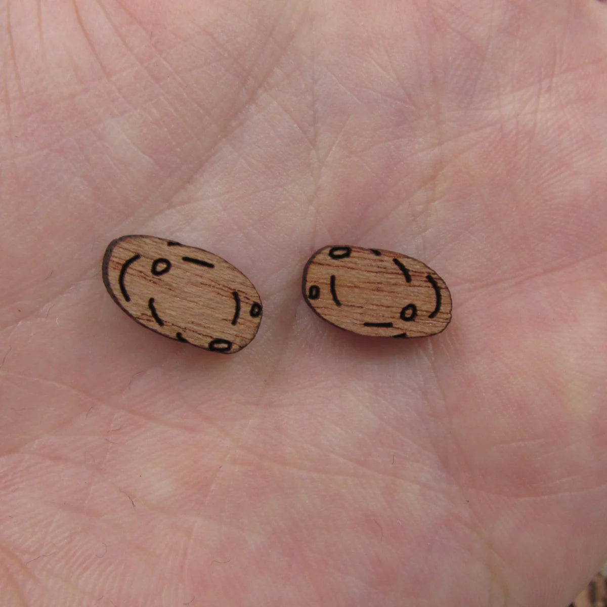 5 Pair Unfinished Blank Wooden Onions Tomato Potato Cabochon Wood Shape Cutouts For DIY Craft Earring Stud