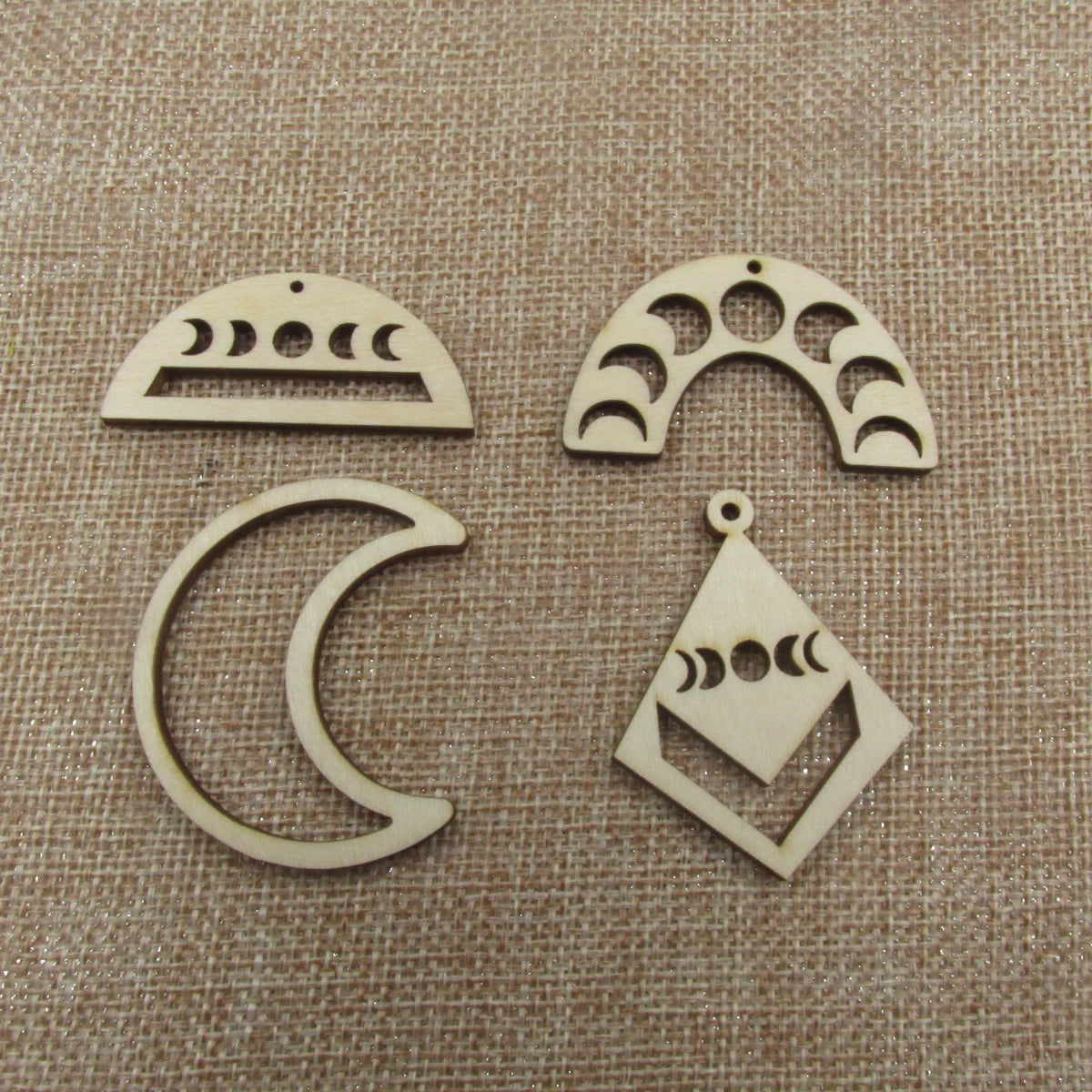 10pcs Unfinished Wood Crescent Moon Jewelry Findings Moon Earring Hoops  for Macrame DIY Wood Earring Blanks