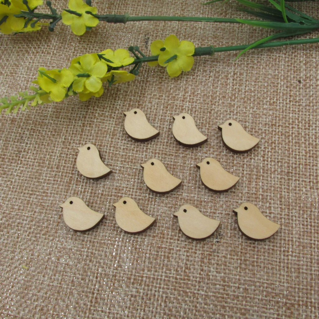 10pcs Unfinished Blank Tiny Birds Shape Wood Stud Earring Cutout Cabochon  Charms For DIY Jewelry Hand Painted Making
