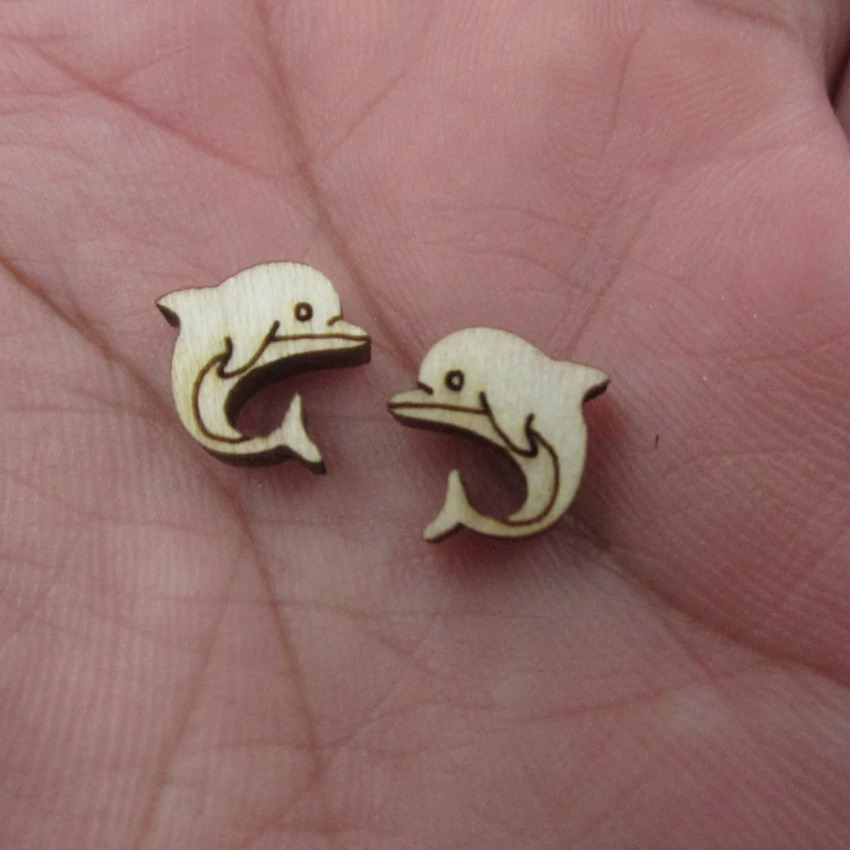 5 Pair Unfinished Blank Wooden Under The Sea Ocean Narwhal Dolphin Post Beluga Orca Whale Wood Earrings Stud