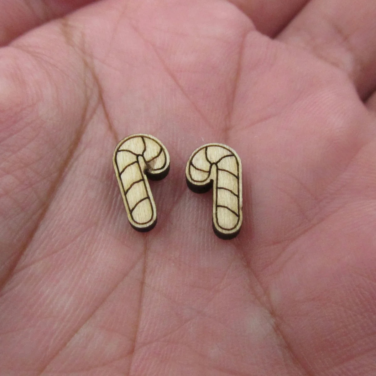 5 Pair Unfinished Blank Wooden Christmas Boho Bow Cabochon Wreath Candy Cane Post Christmas Gifts Boxes Wood Earrings Stud