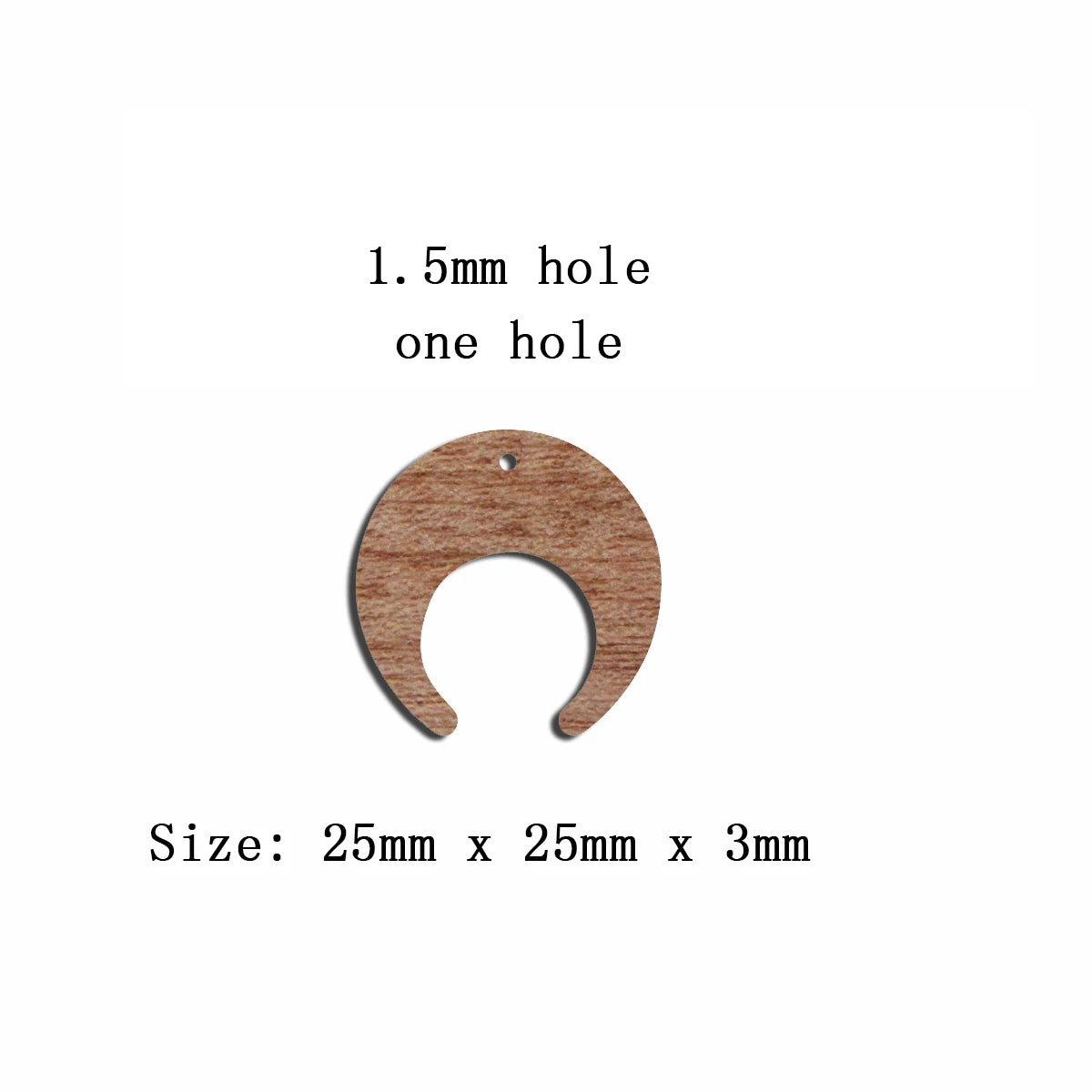6pcs Unfinished Blank Wooden Circle Crescent Moon Earring Connector Pendant for Women Female Jewelry Making DIY Crafting