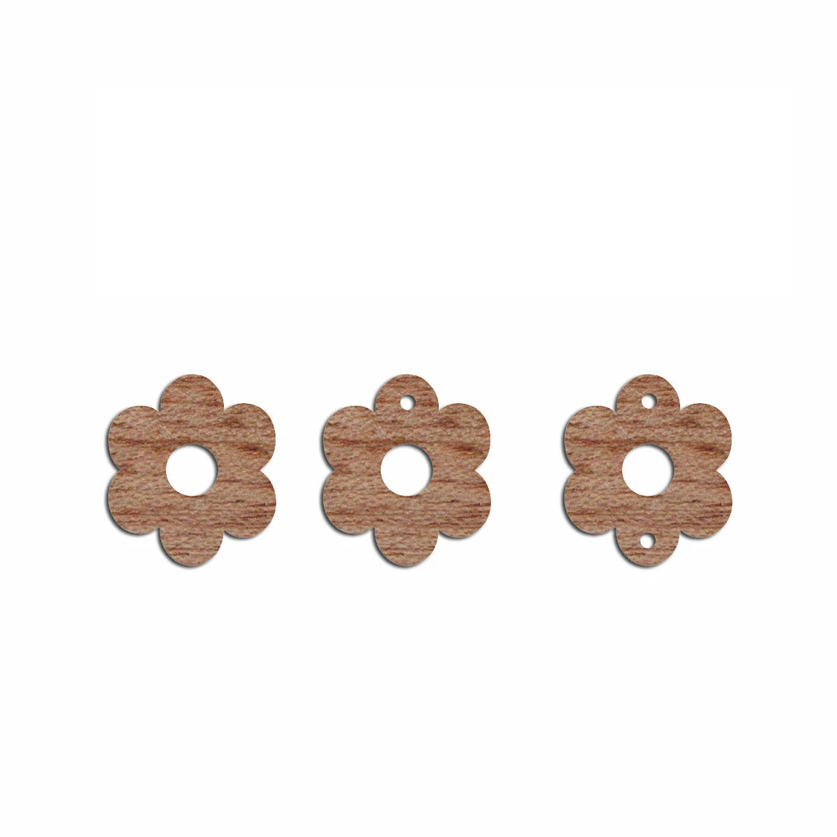 6pcs Unfinished Blank Wooden Daisy Flower Charm Connector Pendant for Women Female Jewelry Making DIY Crafting