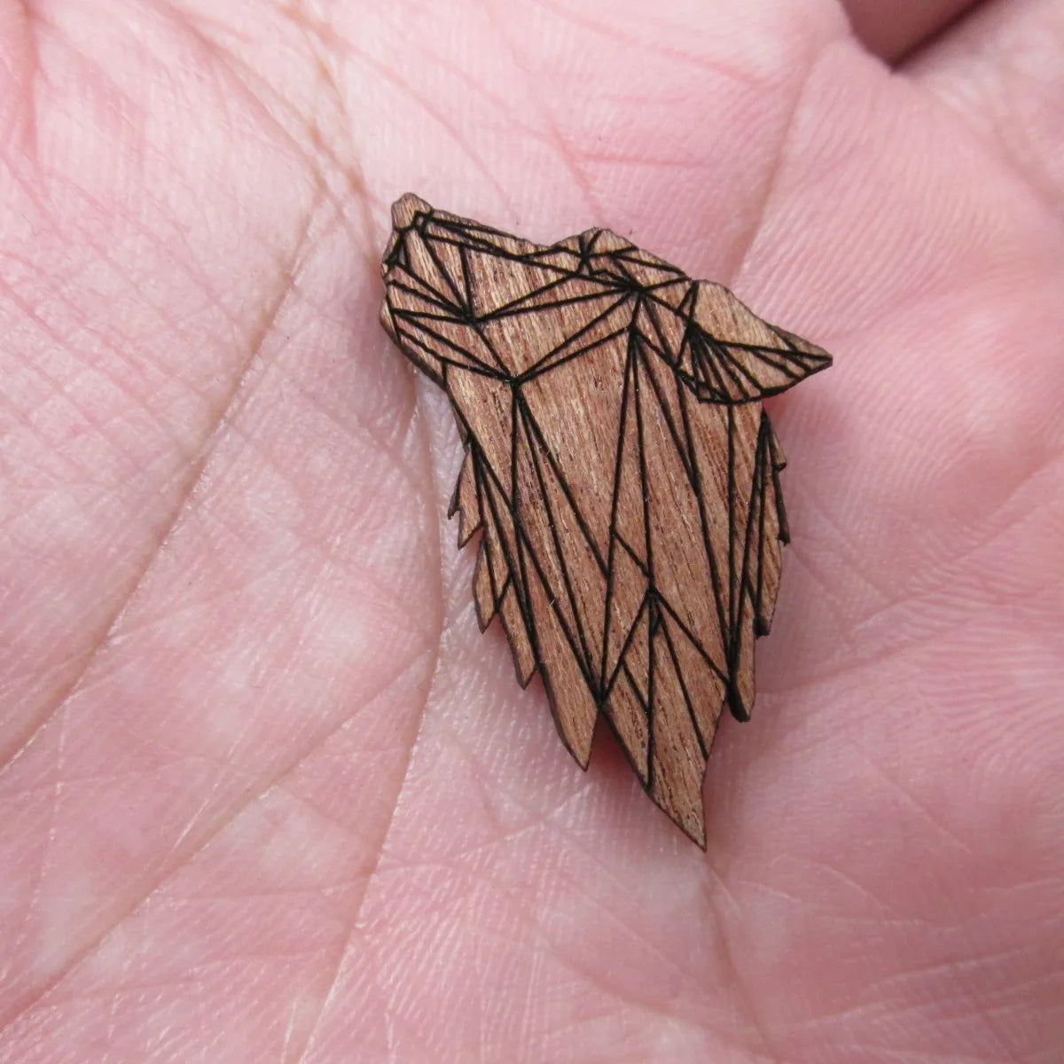 Unfinished Wooden Geometric Animal Wolf Head Part Accessory For Brooches Enamel Pin Coat Bag Jewelry Diy Making