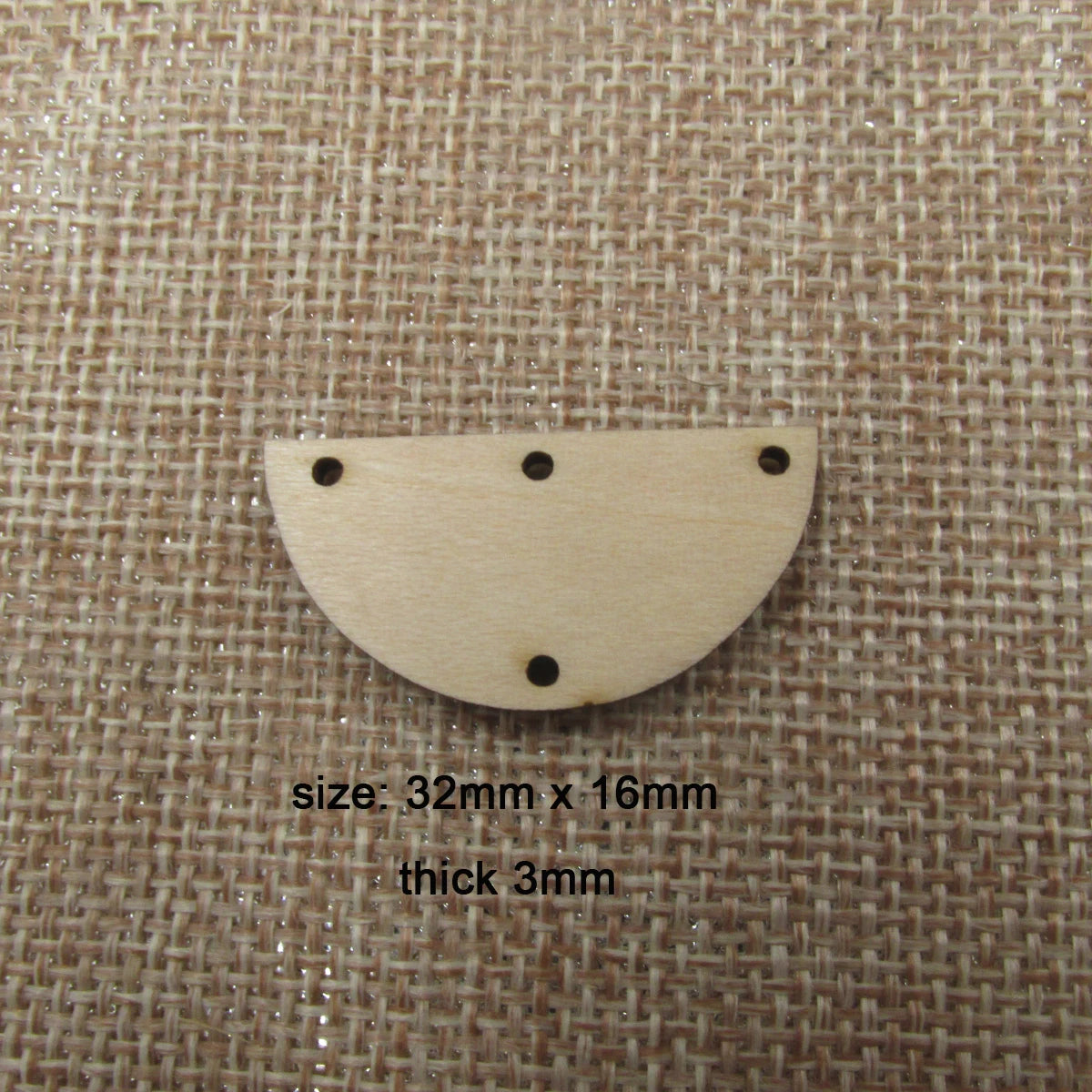 10 Pcs 32mm x 16mm Unfinished Blank Wooden Half Circle Shape Cutout Plywood Connector Jewelry Finding Supplies