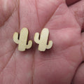 10pcs Unfinished Blank Plant Cactus Pot Shape Mini Wood Boho Stud Earring Post Cabochon Handmade Charms