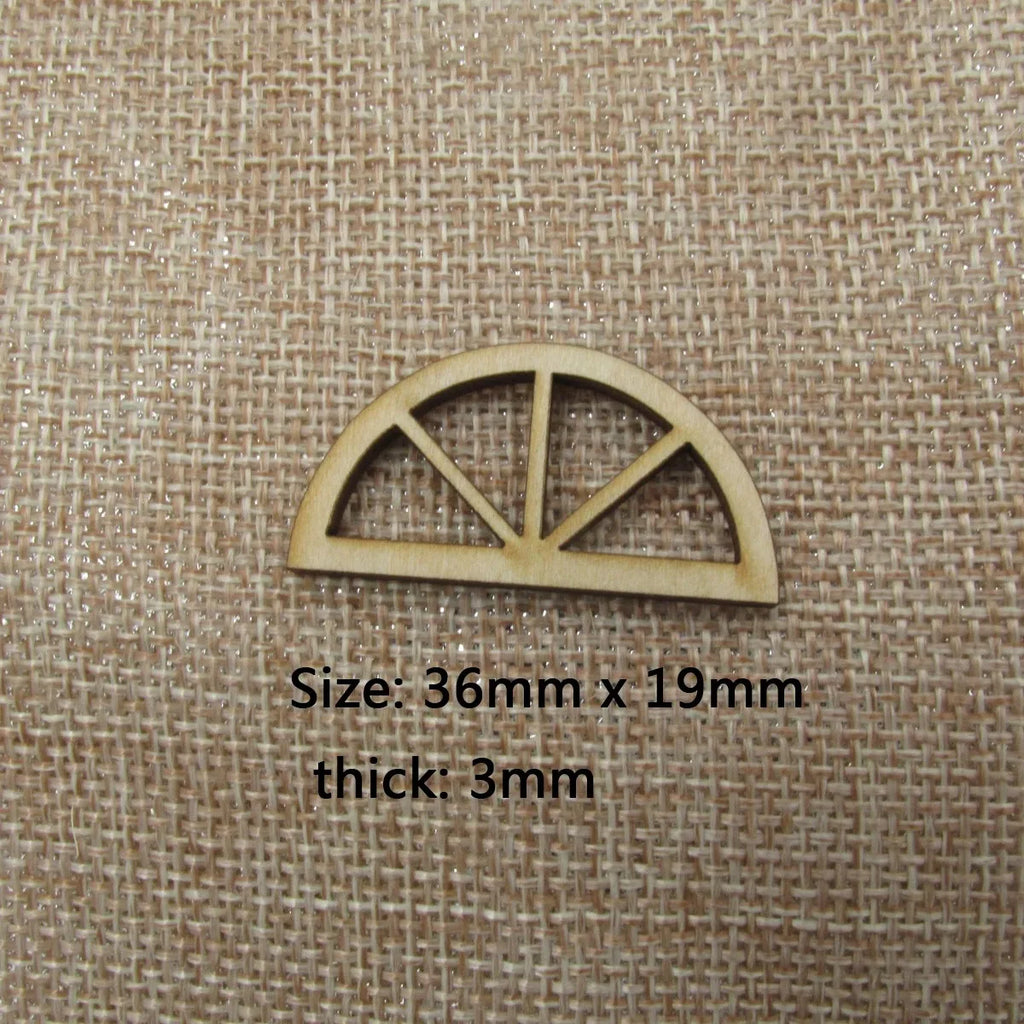 10pcs Unfinished Blank Half Circle Window Fairy Church Shape Wooden Fairy Windows Door House Accessories For DIY Craft