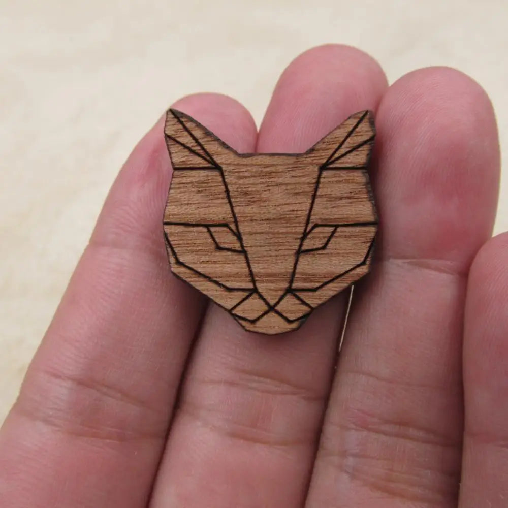 Wooden Animals Cat Charm Jewelry Findings Making Unfinished Blank Solid Wood For DIY Brooch  Earrings Charms