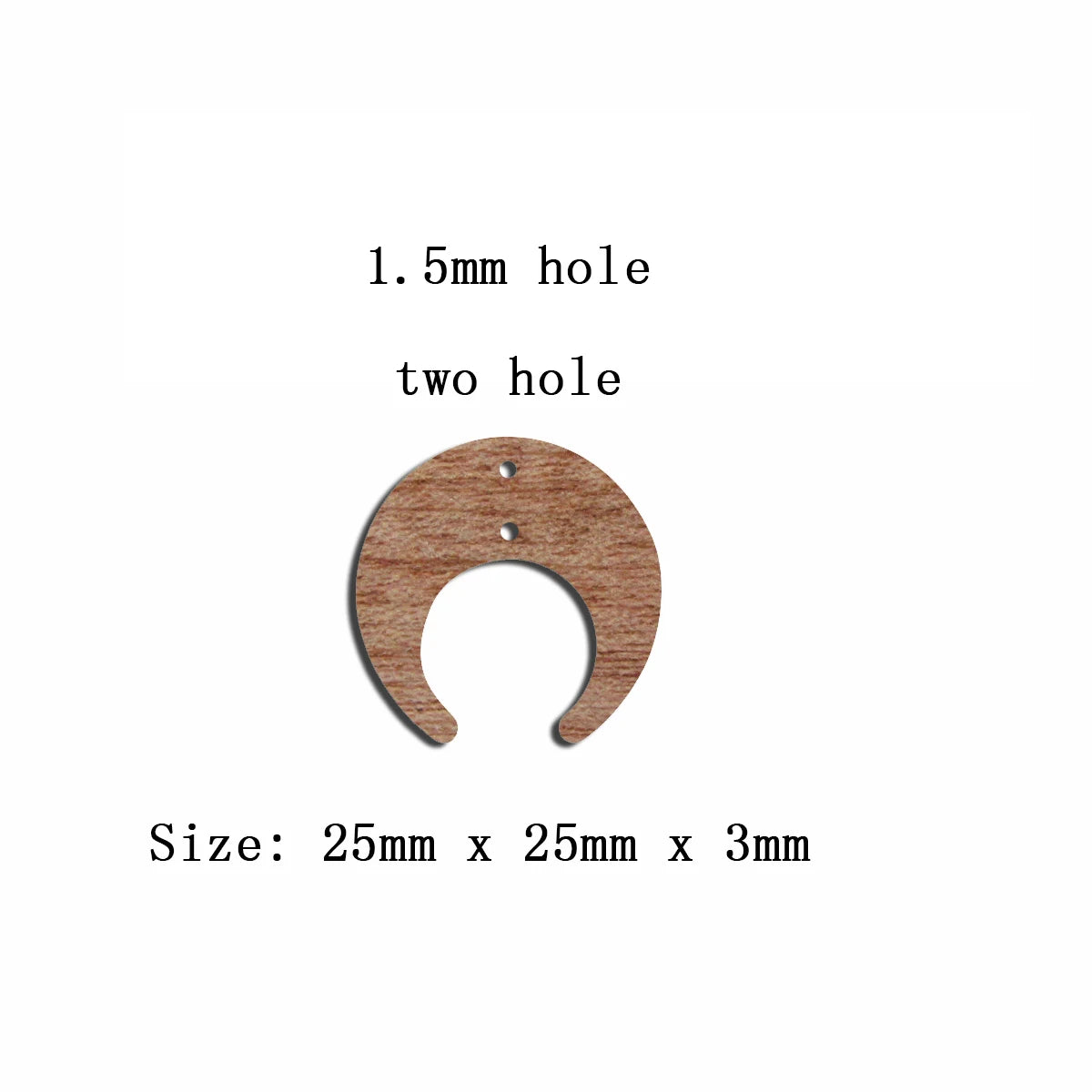 6pcs Unfinished Blank Wooden Circle Crescent Moon Earring Connector Pendant for Women Female Jewelry Making DIY Crafting