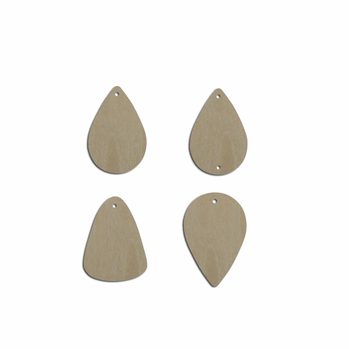 10pcs Multiple Size Unfinished Wooden Blanks Candy Corn Teardrop Cutout Shape Earring For Jewelry Supplier