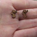 5 Pair Unfinished Wooden Cabochon Animal Snake Jewerly Accessory For DIY Handmade Earring Stud Charms