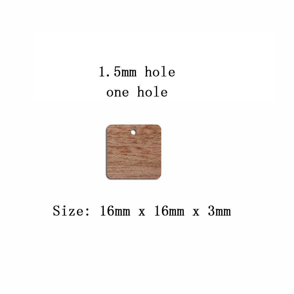 6pcs Unfinished 16mm x 16cm Blank Wooden Geometric Square Charms Earring Connector Pendant for Jewelry Making DIY Crafting