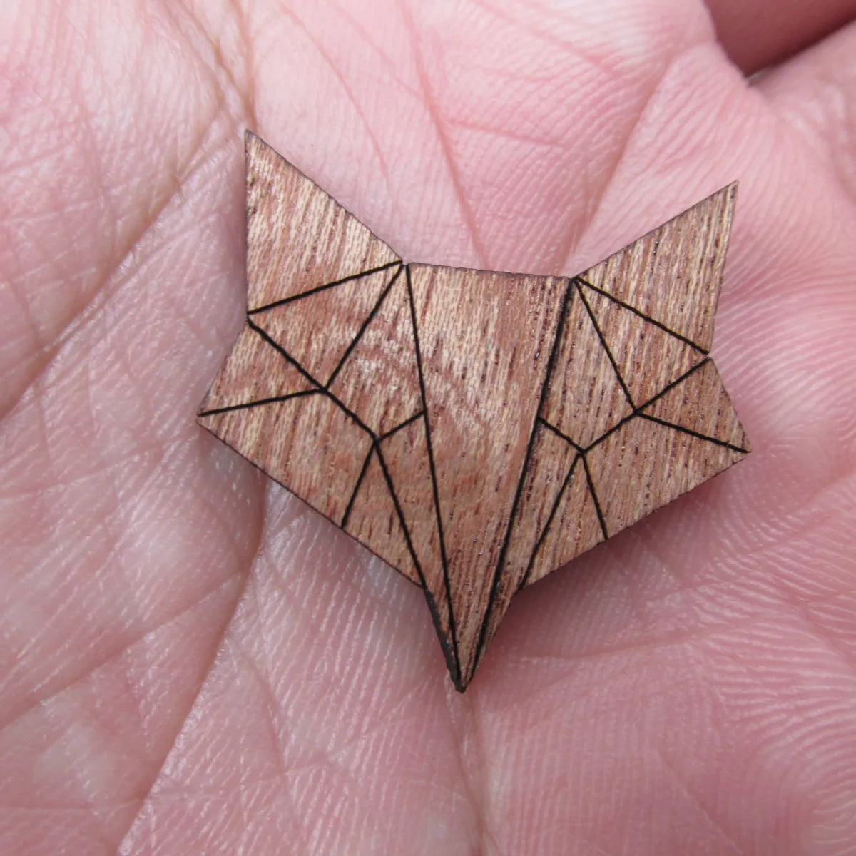 Unfinished Blank Wooden Geometric Animal Fox Head Accessory For Brooches Enamel Pin Necklace Jewelry DIY Handmade