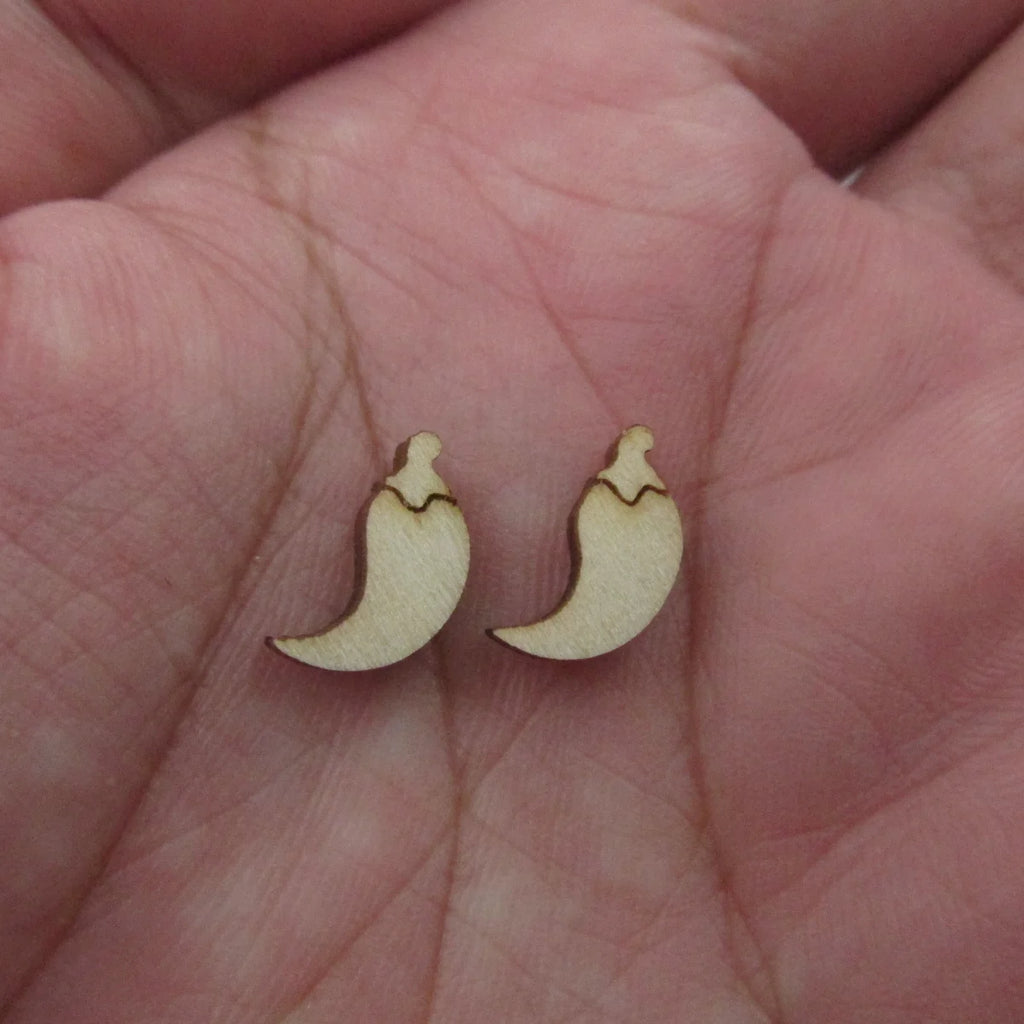 5 Pair Unfinished Blank Wooden Food Fruits Lemon Wedge Cabochon Banana Post Chili Pepper Carrot Wood Earrings Stud