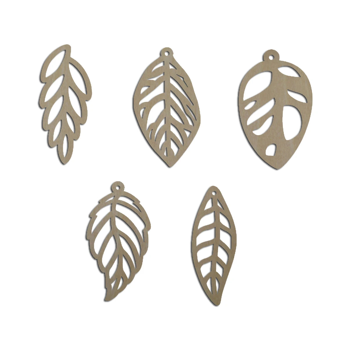 10pcs Unfinished Hollow Leaf Wood Shape Cutout Hanging Dangle Earrings Jewelry  Blanks ALL SIZES