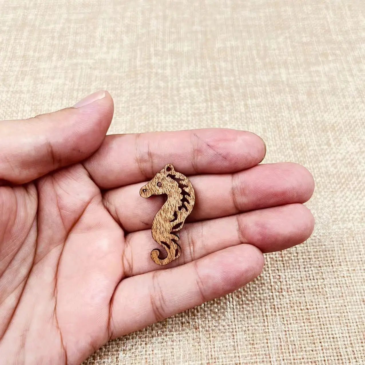 6pcs Unfinished Wood Marine Life Seahorse Charms Earring Pendants For Jewelry Making DIY Handmade Crafte