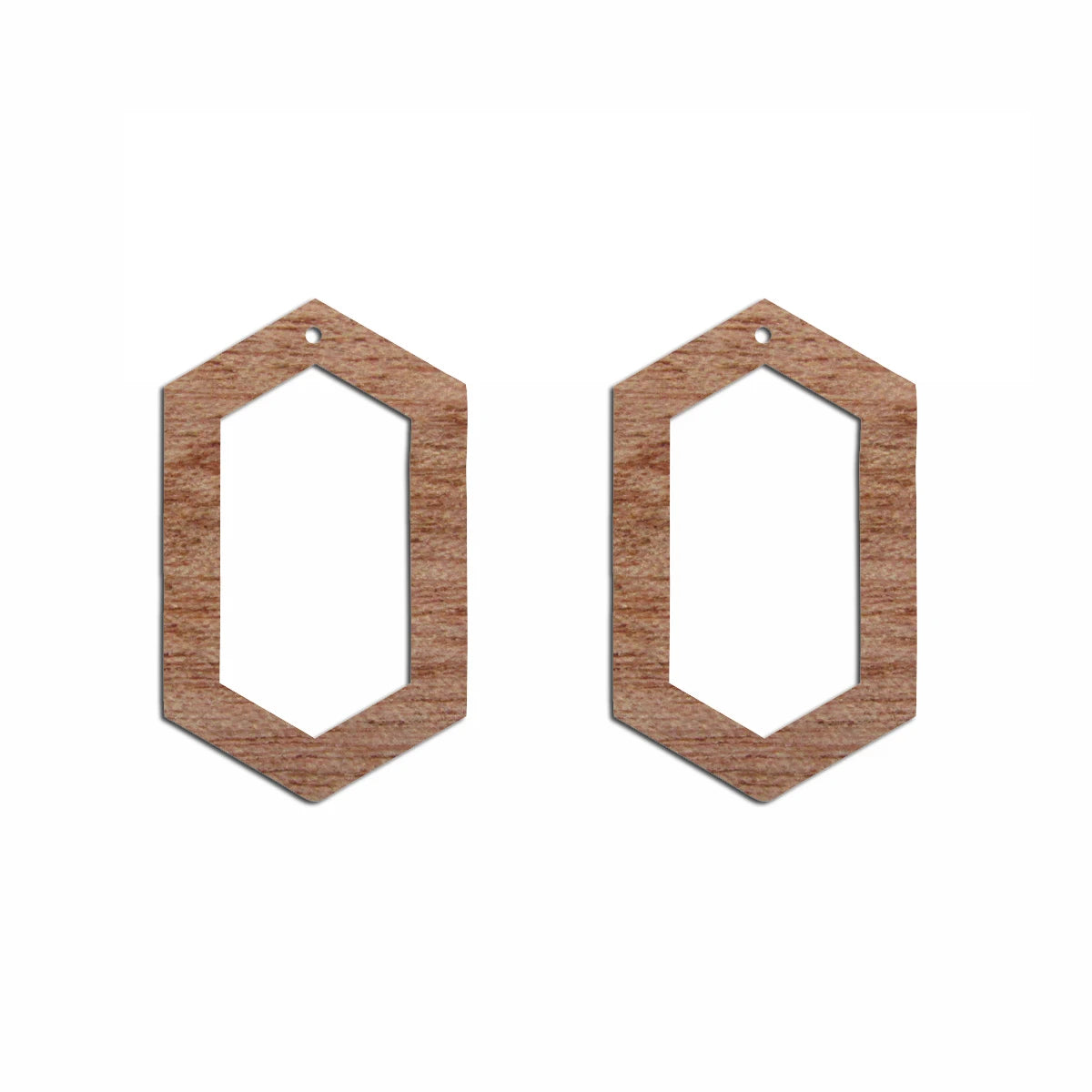 6pcs Unfinished Blank Wooden Geometric Hexagon Hoop Shape Wood Drop Earring Charms Pendant for DIY Jewelry Making