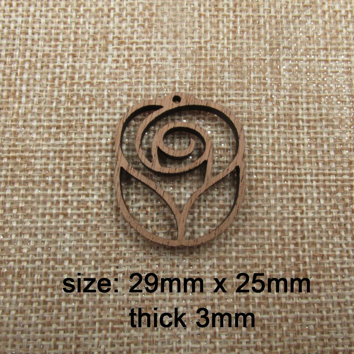 6pcs Unfinished Wooden Charms Flower Rose Laser Cut Wood Pendants Antique Jewelry Making DIY Handmade Craft