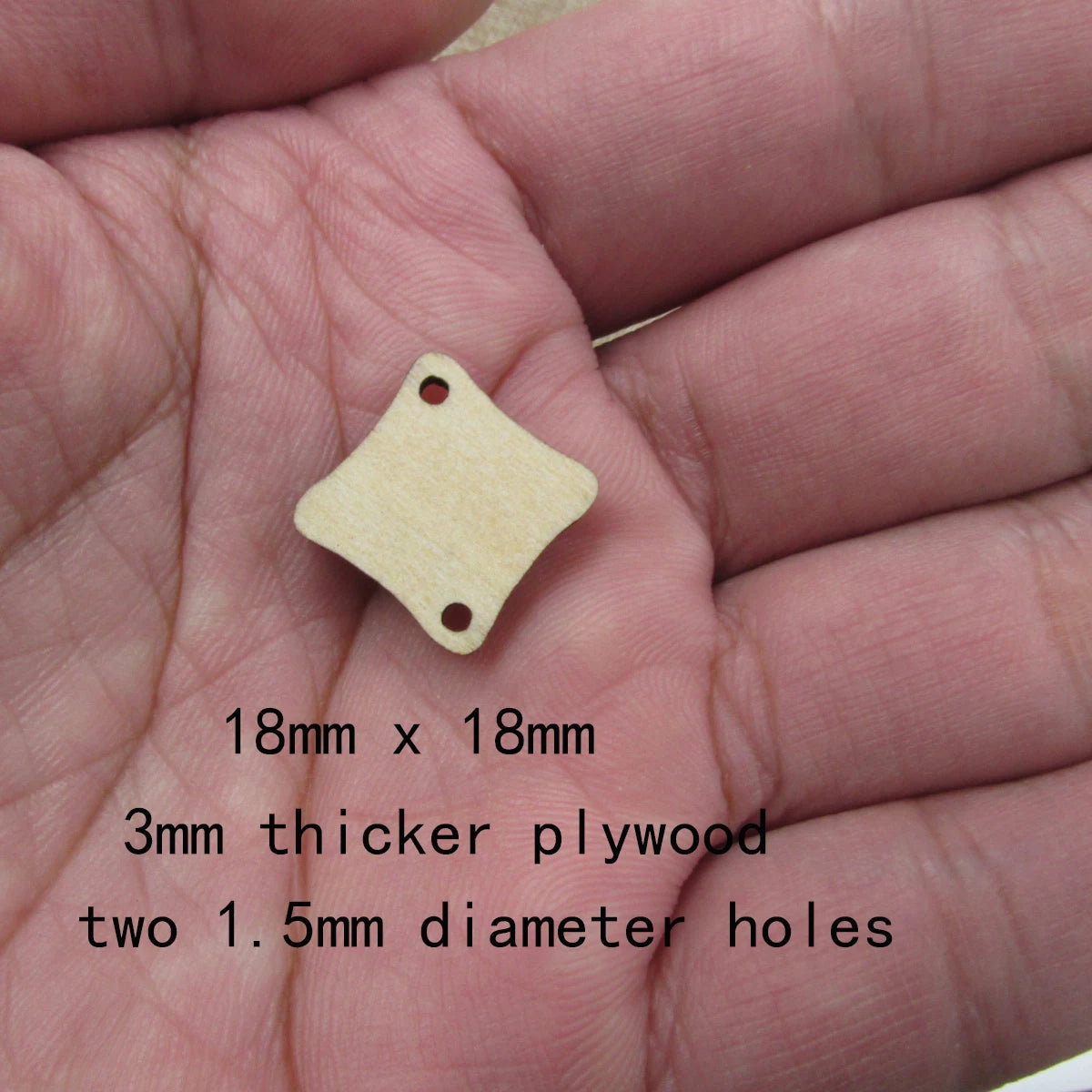 10 Pcs Unfinished Blank Wooden Geometric Square Shape Cutout Plywood Connector Jewelry Finding Supplies For Earrings