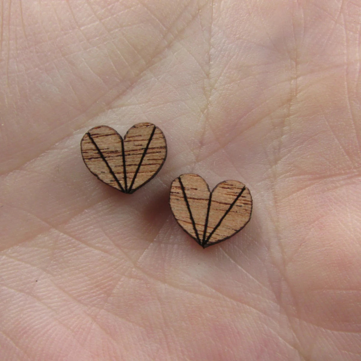 5 Pair Unfinished Blank Double Heart Wooden Cutout Shapes For DIY Stud Earrings Supplies
