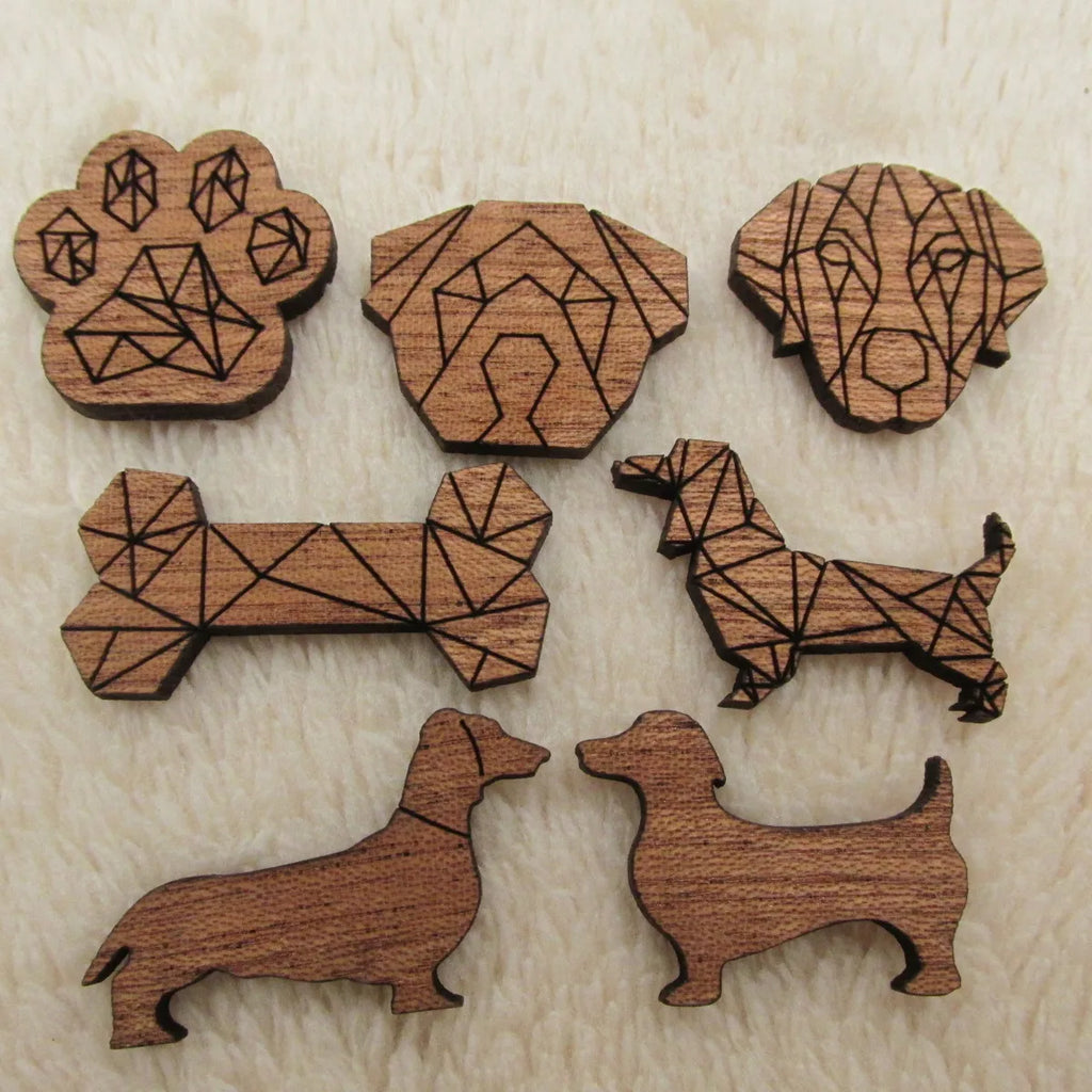 Laser Cut Unfinished Wood Dog Bone Paw Print Cutout Jewelry Blanks Charms Shape Crafts For  Jewerly Making