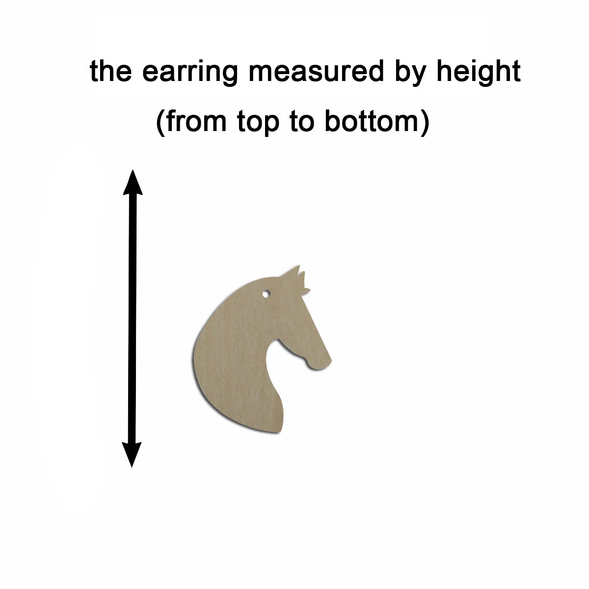 10pcs Multiple Size Unfinished Wooden Blanks Animal Horse Head Cutout Shape Dangle Earring For Jewelry Supplier