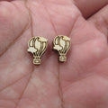 5Pair Unfinished Blank Wooden Summer Style Hot Air Balloon Cabochon Post Earrings Stud Jewerly Finding For Diy Wood Craft