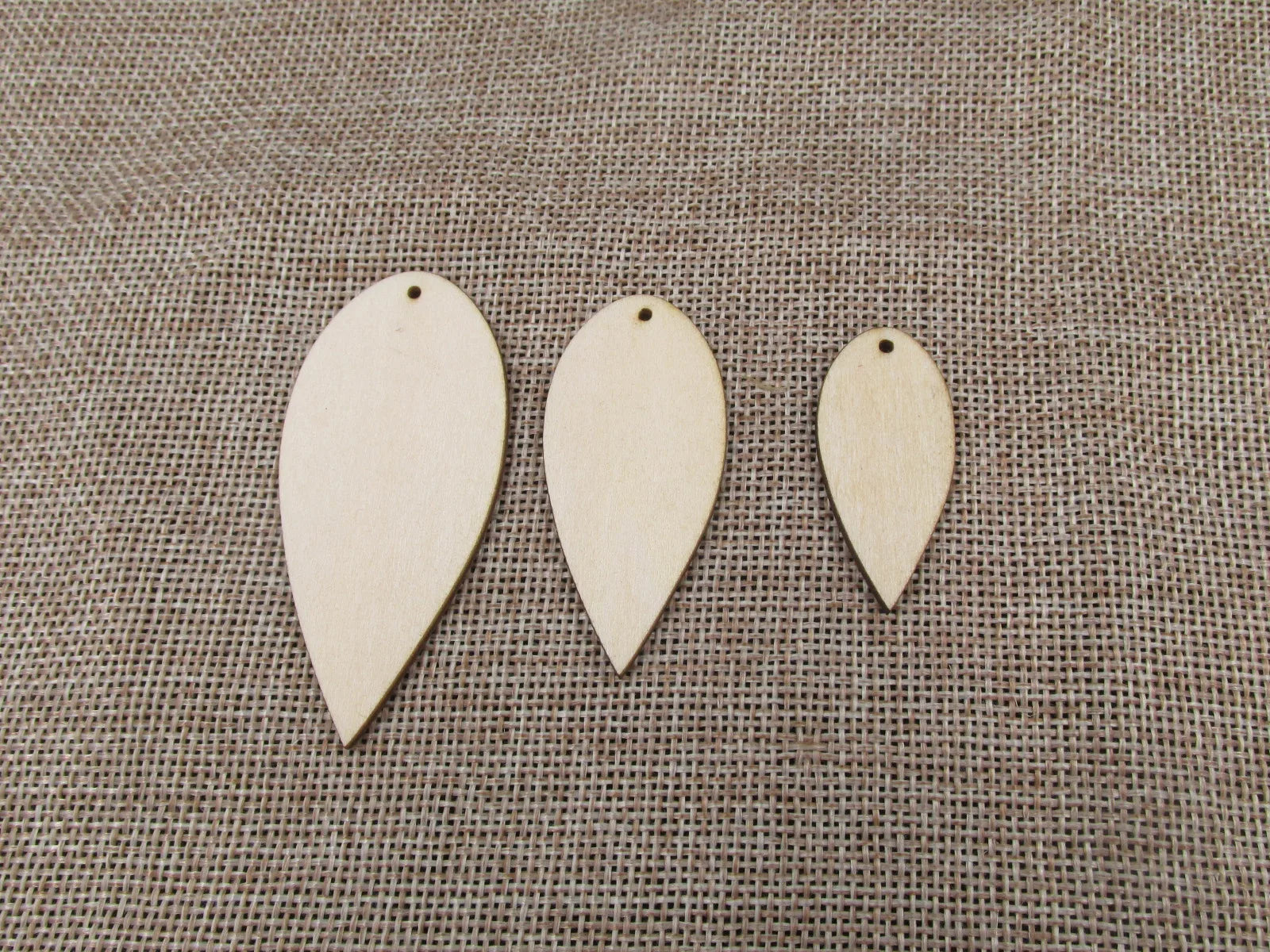 Unfinished Wood Blank Classic Geometric Teardrop Shape Earring Pendant Jewelry Finding For DIY Project Making Kit