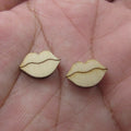 5 Pair Unfinished Blank Wooden Cabochon Valentines Day Lips XO Post I Love You Hand Wood Earrings Stud Jewerly Findings