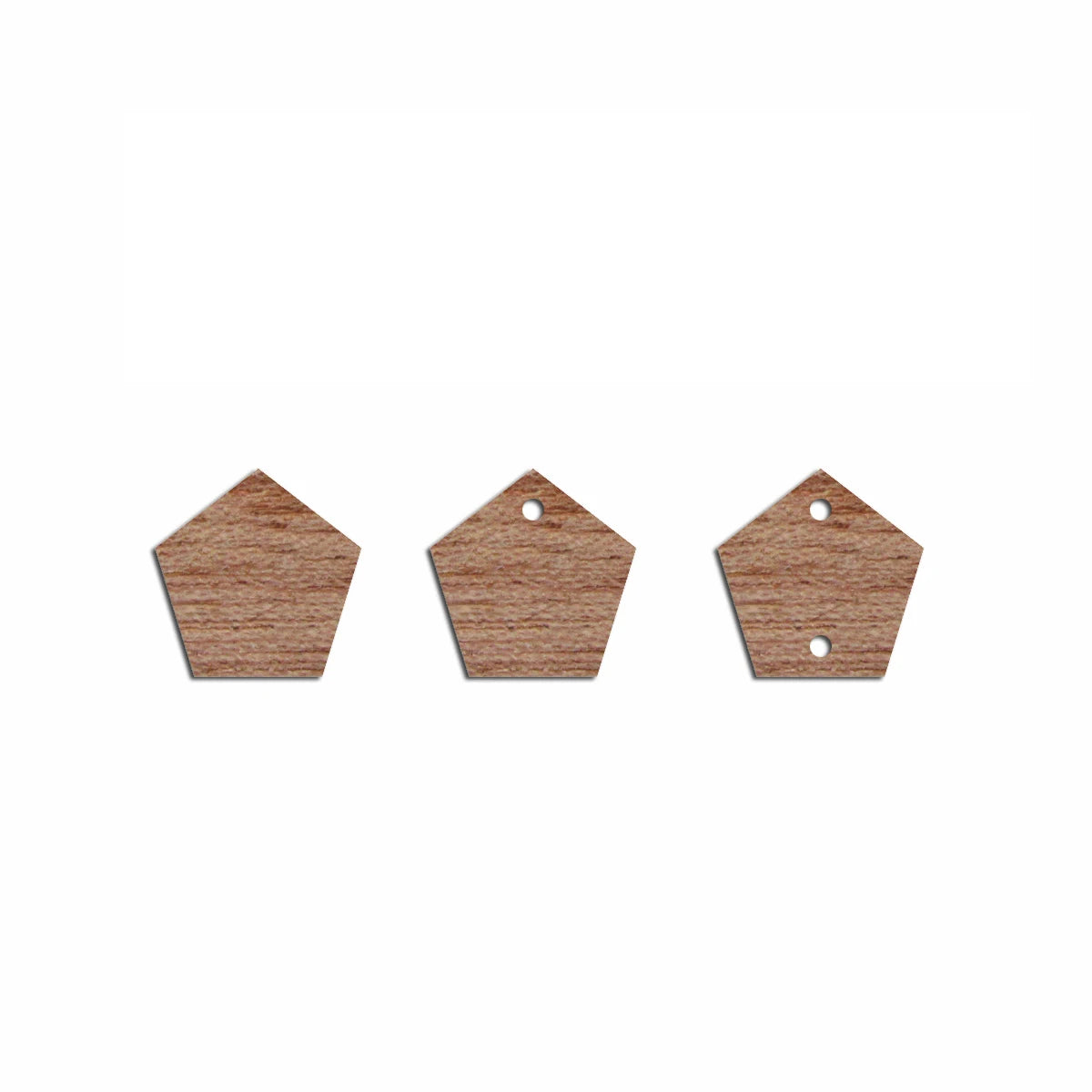 6pcs Unfinished Blank Wooden Geometric Pentagon Irregular Post Stud Earring Connector for Jewelry Making DIY Crafting