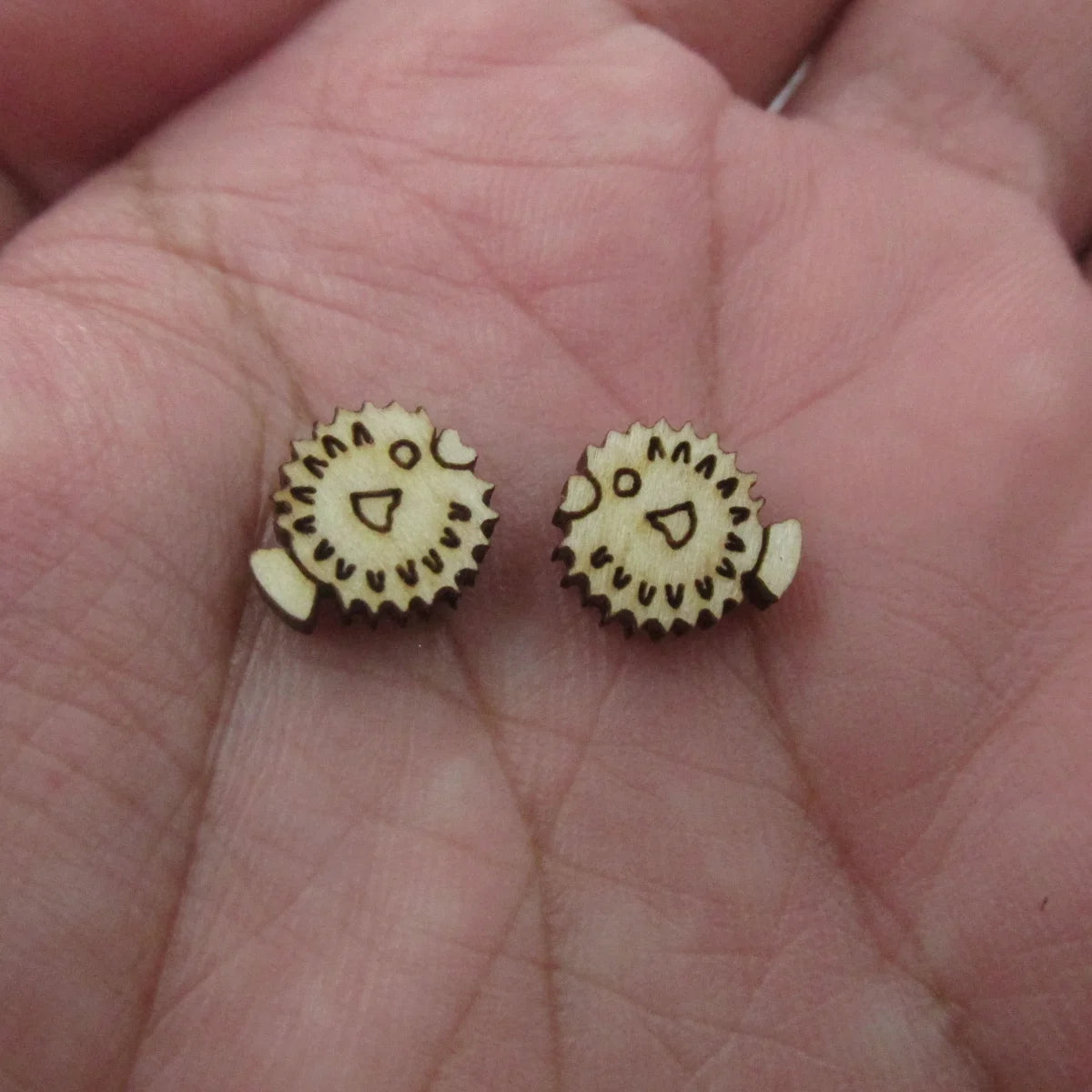 5 Pair Unfinished Blank Wooden Under The Sea Ocean Cabochon Flounder Angel Clown Tropical Fish Post  Wood Earrings Stud