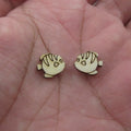 5 Pair Unfinished Blank Wooden Under The Sea Ocean Cabochon Flounder Angel Clown Tropical Fish Post  Wood Earrings Stud