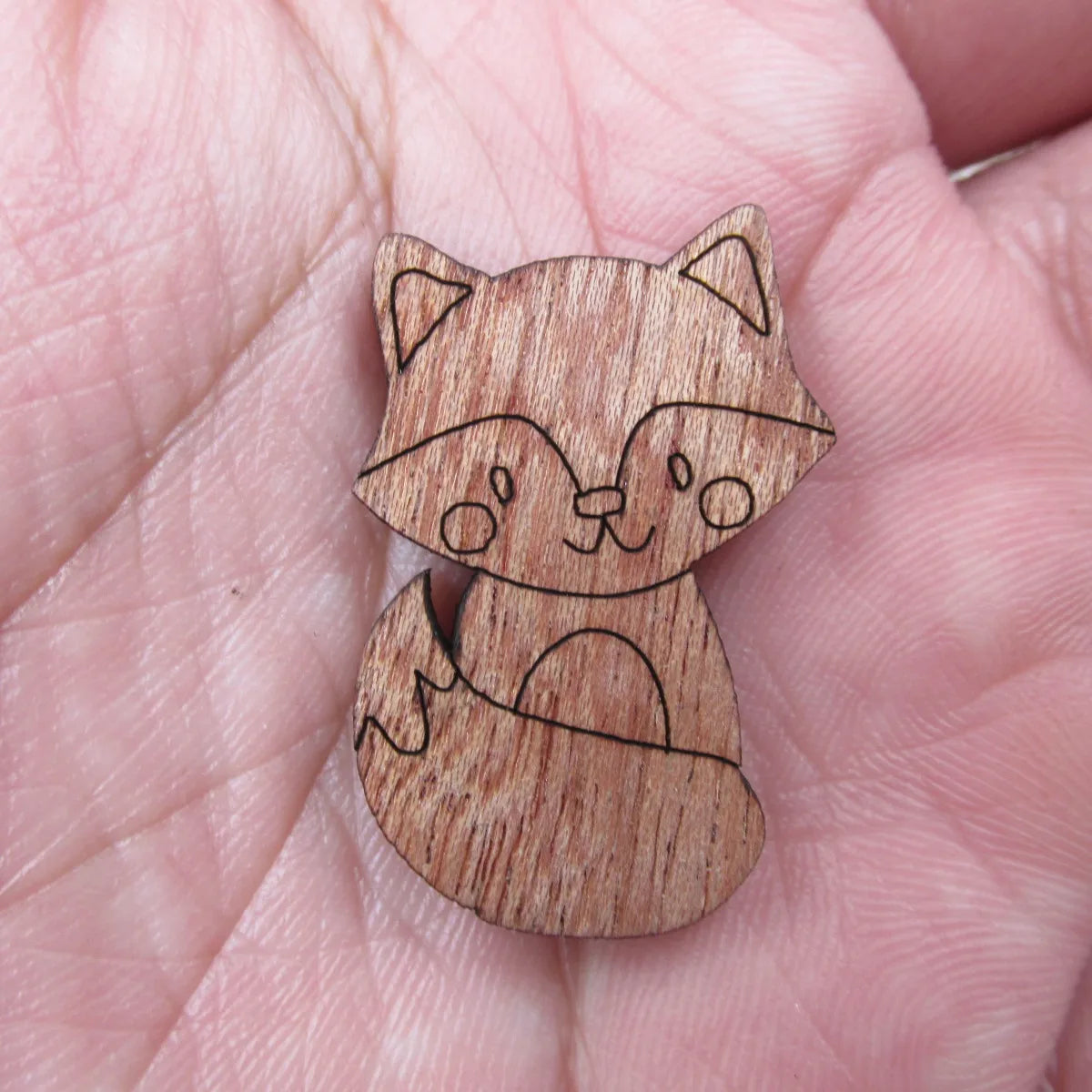 Unfinished Blank Wooden Geometric Animal Fox Head Accessory For Brooches Enamel Pin Necklace Jewelry DIY Handmade