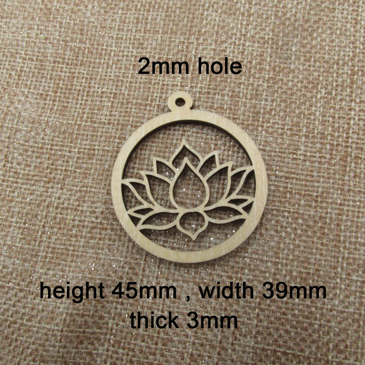 10pcs Unfinished Wooden Blanks Flower Lotus Shape Laser Cut Circle Lotus Wood For DIY Earrings Findings Jewelry